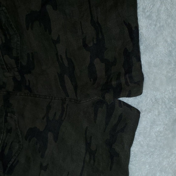 SANCTUARY x Anthropologie 100% Linen Camo Cargo Pants Size 31 - Picture 7 of 8